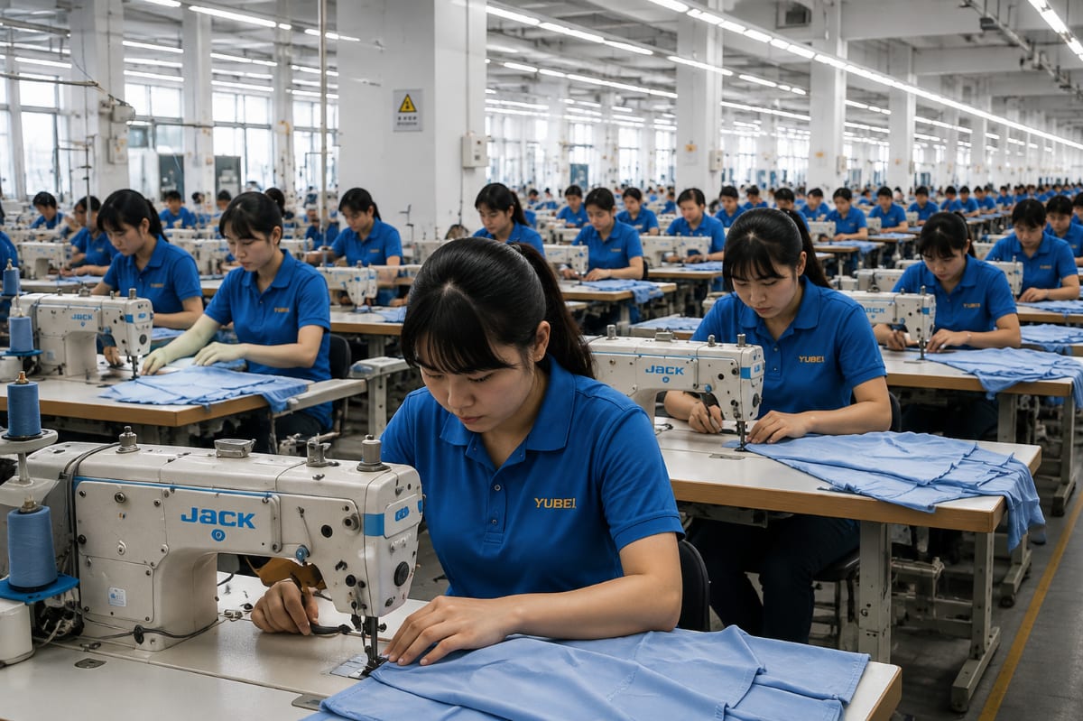 Yubei kidswear production workshop